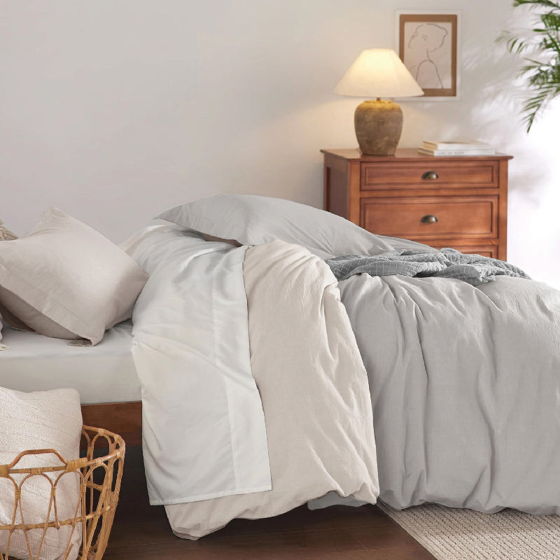 Duvet Semidoble Beige/Gris Claro